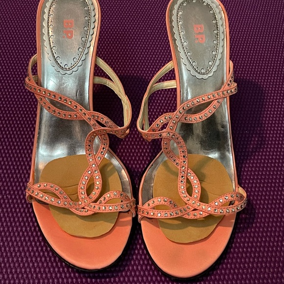BP. High Heel Rhinestone Sandals - Pink/Coral 🌺 - Picture 2 of 8